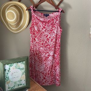 Women Petite Medium Red and White Dress